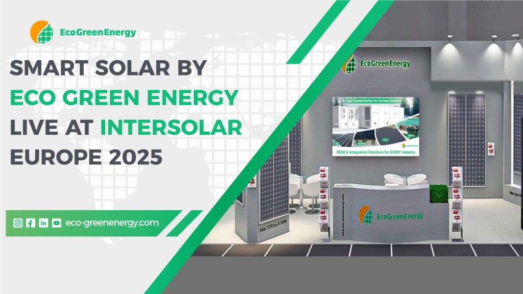Eco Green Energy's Intersolar Europe 2025 booth design with a transparent cover